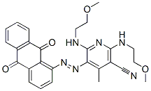CAS 登录号：73398-96-6， 5-[(9,10-二氢-9,10-二氧代-1-蒽基)偶氮]-2,6-二[(2-甲氧基乙基)氨基]-4-甲基烟腈