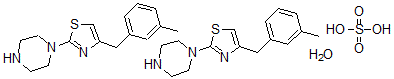 CAS 登录号：73553-68-1， ((甲基-3苄基)-4噻唑基-2)-1哌嗪半硫酸盐半水合物