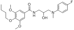 CAS 登录号：73584-26-6， 4-丁氧基-N-[3-[(4-氟苯基)-甲基氨基]-2-羟基丙基]-3,5-二甲氧基苯甲酰胺