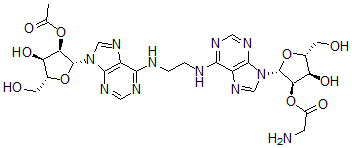 CAS#: 73681-43-3, [(2R,3R,4R,5R)-2-[6-[2-[[9-[(2R,3R,4R,5R)-3-Acetyloxy-4-Hydroxy-5-(Hydroxymethyl)Oxolan-2-Yl]Purin-6-Yl]Amino]Ethylamino]Purin-9-Yl]-4-Hydroxy-5-(Hydroxymethyl)Oxolan-3-Yl] 2-Aminoacetate