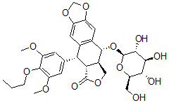 CAS#: 73839-72-2, (5R,5aR,8aR,9R)-5-(3,5-Dimethoxy-4-Propoxy-Phenyl)-9-[(2R,3R,4S,5S,6R)-3,4,5-Trihydroxy-6-(Hydroxymethyl)Tetrahydropyran-2-Yl]Oxy-5a,8,8a,9-Tetrahydro-5H-Isobenzofurano[6,5-f][1,3]Benzodioxol-6-One