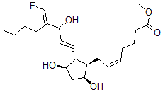 CAS 登录号：73885-87-7， (Z)-7-[(1R,2R,3R,5S)-2-[(E,3R,4E)-4-(氟亚甲基)-3-羟基辛-1-烯基]-3,5-二羟基环戊基]庚-5-烯酸甲酯
