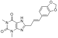 CAS#: 73908-79-9, 8-[2-(1,3-Benzodioxol-5-Yl)Ethenyl]-1,3-Dimethyl-7H-Purine-2,6-Dione