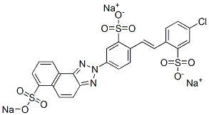 CAS 登录号：73926-94-0， 2-[4-[(E)-2-(4-氯-2-磺酸苯基)乙烯基]-3-磺酸苯基]苯并[E]苯并三唑-6-磺酸三钠