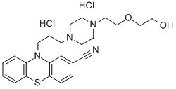 CAS 登录号：73927-25-0， 10-[3-[4-[2-(2-羟基乙氧基)乙基]哌嗪-1-基]丙基]吩噻嗪-2-甲腈二盐酸盐