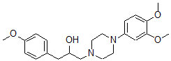 CAS#: 74037-82-4, 1-[4-(3,4-Dimethoxyphenyl)Piperazin-1-Yl]-3-(4-Methoxyphenyl)Propan-2-Ol