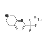 CAS 登录号：741737-13-3， 2-(三氟甲基)-5,6,7,8-四氢-1,7-萘啶盐酸盐(1:1)
