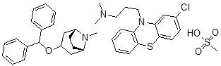 CAS#: 74195-64-5, 2-Chloro-10-(3-(dimethylamino)propyl)phenothiazine mixed with benztropine mesylate