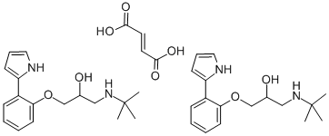 CAS 登录号：74303-06-3， 1-((1,1-二甲基乙基)氨基)-3-(2-(1H-吡咯-2-基)苯氧基)-2-丙醇(E)-2-丁烯二酸酯(2:1)(盐)