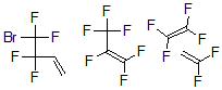 CAS#: 74398-72-4, 4-Bromo-3,3,4,4-Tetrafluorobut-1-Ene; 1,1-Difluoroethene; 1,1,2,3,3,3-Hexafluoroprop-1-Ene; 1,1,2,2-Tetrafluoroethene