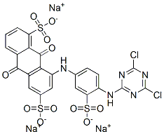 CAS 登录号：74432-28-3， 8-[[4-[(4,6-二氯-1,3,5-三嗪-2-基)氨基]-3-磺酸苯基]氨基]-9,10-二氧代蒽-1,6-二磺酸三钠