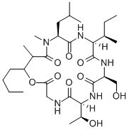CAS 登录号：74504-50-0， 12-丁烷-2-基-19-丁基-6-(1-羟基乙基)-9-(羟基甲基)-16,18-二甲基-15-(2-甲基丙基)-1-氧杂-4,7,10,13,16-五氮杂环十九烷-2,5,8,11,14,17-六酮