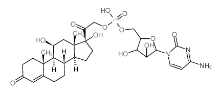 CAS 登录号：74517-55-8， [5-(4-氨基-2-氧代嘧啶-1-基)-3,4-二羟基四氢呋喃-2-基]甲基[2-[(8S,9S,10R,11S,13S,14S,17R)-11,17-二羟基-10,13-二甲基-3-氧代-2,6,7,8,9,11,12,14,15,16-十氢-1H-环戊并[a]菲-17-基]-2-氧代乙基]氢磷酸酯
