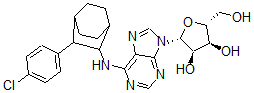 CAS 登录号：74717-74-1， (2R,3R,4S,5R)-2-[6-[[7-(4-氯苯基)-8-双环[2.2.2]辛烷基]氨基]嘌呤-9-基]-5-(羟基甲基)四氢呋喃-3,4-二醇