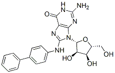 CAS#: 74764-35-5, 2-Amino-9-[(2R,3R,4S,5R)-3,4-Dihydroxy-5-(Hydroxymethyl)Oxolan-2-Yl]-8-[(4-Phenylphenyl)Amino]-3H-Purin-6-One
