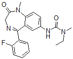 CAS 登录号：74858-69-8， 1-乙基-3-[5-(2-氟苯基)-1-甲基-2-氧代-3H-1,4-苯并二氮杂卓-7-基]-1-甲基脲