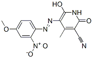 CAS 登录号：75125-55-2， (5E)-5-[(4-甲氧基-2-硝基苯基)亚肼基]-4-甲基-2,6-二氧代吡啶-3-甲腈