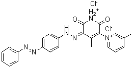 CAS#: 75199-20-1, (5Z)-4-Methyl-3-(3-Methylpyridin-1-Ium-1-Yl)-5-[(4-Phenyldiazenylphenyl)Hydrazinylidene]Pyridin-1-Ium-2,6-Dione Chloride