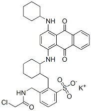 CAS#: 75247-19-7, Potassium 3-[[(2-Chloroacetyl)Amino]Methyl]-2-[[2-[[4-(Cyclohexylamino)-9,10-Dioxoanthracen-1-Yl]Amino]Cyclohexyl]Methyl]Benzenesulfonate