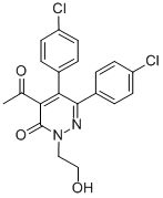 CAS 登录号：75319-92-5， 4-乙酰基-5,6-二(4-氯苯基)-2-(2-羟基乙基)哒嗪-3-酮