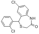 CAS 登录号：75450-34-9， 7-氯-5-(2-氯苯基)-1,5-二氢-4,1-苯并硫氮杂卓-2(3H)-酮