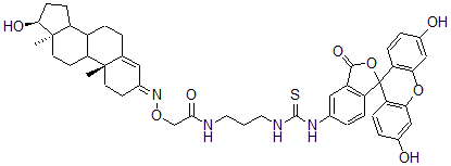 CAS 登录号：75585-81-8， N-[3-[(3',6'-二羟基-3-氧代螺[2-苯并呋喃-1,9'-氧杂蒽]-5-基)硫代氨基甲酰氨基]丙基]-2-[[(10R,13S,17S)-17-羟基-10,13-二甲基-1,2,6,7,8,9,11,12,14,15,16,17-十二氢环戊烯并[a]菲-3-亚基]氨基]氧基乙酰胺
