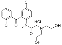CAS#: 75615-92-8, 2-(Bis(2-Hydroxyethyl)Amino)-N-(4-Chloro-2-(2-Chlorobenzoyl )Phenyl)-N-Methyl-Acetamide Hydrochloride