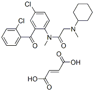 CAS 登录号：75637-33-1， N-(4-氯-2-(2-氯苯甲酰基)苯基)-2-(环己基甲基氨基)-N-甲基-乙酰胺马来酸盐