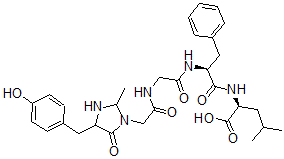 CAS#: 76157-62-5, (2S)-2-[[(2S)-2-[[2-[[2-[4-[(4-Hydroxyphenyl)Methyl]-2-Methyl-5-Oxoimidazolidin-1-Yl]Acetyl]Amino]Acetyl]Amino]-3-Phenylpropanoyl]Amino]-4-Methylpentanoic Acid