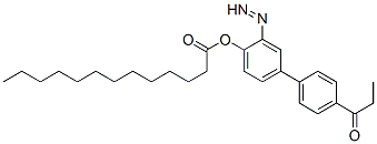 CAS 登录号：76204-59-6， [4-(4-丙酰苯基)偶氮苯基]十三烷酸酯