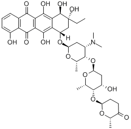 CAS#: 76264-95-4, (9R,10R)-7-[(2R,4S,6S)-4-Dimethylamino-5-[(2S,4S,5S,6S)-4-Hydroxy-6-Methyl-5-[(2R,6S)-6-Methyl-5-Oxooxan-2-Yl]Oxyoxan-2-Yl]Oxy-6-Methyloxan-2-Yl]Oxy-9-Ethyl-4,6,9,10,11-Pentahydroxy-8,10-Dihydro-7H-Tetracene-5,12-Dione