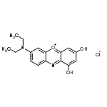 CAS#: 76372-58-2, 7-(Diethylamino)-1,3-dihydroxyphenoxazin-5-ium chloride