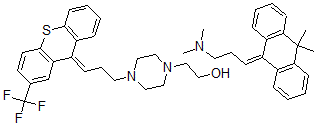 CAS 登录号：76391-77-0， 3-(10,10-二甲基蒽-9-亚基)-N,N-二甲基丙烷-1-胺;2-[4-[(3E)-3-[2-(三氟甲基)噻吨-9-亚基]丙基]哌嗪-1-基]乙醇