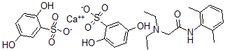 CAS 登录号：76404-11-0， 2,5-二羟基-苯磺酸钙盐(2:1)与2-(二乙基氨基)-N-(2,6-二甲基苯基)乙酰胺混合物