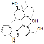 CAS#: 76410-56-5, (1alpha,4alpha,4aalpha,5beta,7alpha,7abeta,9(R*),11aR*)-2,3,4,4a,5,6,7,7a,10,11-Decahydro-9-(2-Hydroxy-1-Methylethyl)-8-(1H-Indol-3-Yl)-4,4a,7-Trimethyl-1H-Benzo(d)Naphthalene-1,5-Diol