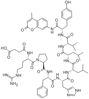 CAS 登录号：76524-84-0， 琥珀酰-精氨酰-脯氨酰-苯丙氨酰-组氨酰-亮氨酰-亮氨酰-缬氨酰-酪氨酰-7-氨基-4-甲基香豆素