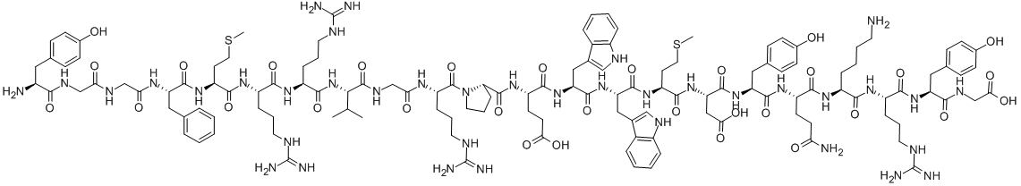 CAS#: 76622-26-9, L-Tyrosylglycylglycyl-L-phenylalanyl-L-methionyl-L-arginyl-L-arginyl-L-valylglycyl-L-arginyl-L-prolyl-L-a-glutamyl-L-tryptophyl-L-tryptophyl-L-methionyl-L-a-aspartyl-L-tyrosyl-L-glutaminyl-L-lysyl-L-arginyl-L-tyrosyl-Glycine
