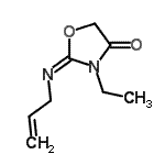 CAS 登录号：766515-27-9， (2E)-2-(烯丙基亚氨基)-3-乙基-1,3-恶唑烷-4-酮
