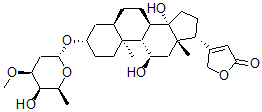 CAS#: 76704-78-4, 4-[(3S,5R,8R,9S,10S,11R,13R,14S,17R)-11,14-Dihydroxy-3-[(2R,4S,5R,6S)-5-Hydroxy-4-Methoxy-6-Methyloxan-2-Yl]Oxy-10,13-Dimethyl-1,2,3,4,5,6,7,8,9,11,12,15,16,17-Tetradecahydrocyclopenta[a]Phenanthren-17-Yl]-5H-Furan-2-One