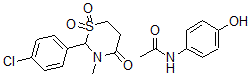 CAS#: 76847-46-6, 2-(4-Chlorophenyl)-3-Methyl-1,1-Dioxo-1,3-Thiazinan-4-One; N-(4-Hydroxyphenyl)Acetamide