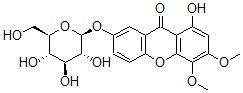 CAS 登录号：76907-78-3， 1-羟基-3,4-二甲氧基-7-[(2S,3R,4S,5S,6R)-3,4,5-三羟基-6-(羟基甲基)四氢吡喃-2-基]氧基氧杂蒽-9-酮