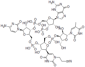 CAS#: 76939-72-5, [(2R,3S,4R,5R)-3-[[(2R,3S,4R,5R)-5-(2-Amino-6-Oxo-3H-Purin-9-Yl)-4-Hydroxy-3-Phosphonooxyoxolan-2-Yl]Methoxy-Hydroxyphosphoryl]Oxy-5-(4-Amino-2-Oxopyrimidin-1-Yl)-4-Hydroxyoxolan-2-Yl]Methyl [(2R,3S,4S,5S)-5-[1-(2-Cyanoethyl)-2,4-Dioxopyrimidin-5-Yl]-4-Hydroxy-2-[[Hydroxy-[(2R,3S,4R,5R)-4-Hydroxy-2-(Hydroxymethyl)-5-(5-Methyl-2,4-Dioxopyrimidin-1-Yl)Oxolan-3-Yl]Oxyphosphoryl]Oxymethyl]Oxolan-3-Yl] Hydrogen Phosphate