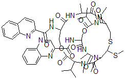 CAS#: 77195-99-4, N-[3,11,13,16,24,26-Hexamethyl-27-Methylsulfanyl-2,5,9,12,15,18,22,25-Octaoxo-4,17-Di(Propan-2-Yl)-8-(Quinoline-2-Carbonylamino)-6,19-Dioxa-28-Thia-3,10,13,16,23,26-Hexazabicyclo[12.12.3]Nonacosan-21-Yl]Quinoxaline-2-Carboxamide