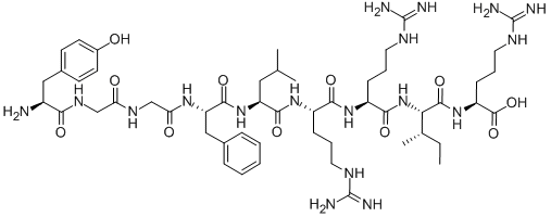 CAS 登录号：77259-54-2， H-酪氨酰-甘氨酰-甘氨酰-苯丙氨酰-亮氨酰-精氨酰-精氨酰-异亮氨酰-精氨酸