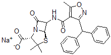 CAS#: 77372-70-4, Sodium (2S,5R)-6-[[3-[Di(Phenyl)Methyl]-5-Methyl1,2-Oxazole-4-Carbonyl]Amino]-3,3-Dimethyl-7-Oxo-4-Thia-1-Azabicyclo[3.2.0]Heptane-2-Carboxylate