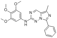 CAS 登录号：774460-91-2， 5-甲基-7-苯基-N-(3,4,5-三甲氧基苯基)咪唑并[5,1-f][1,2,4]三嗪-2-胺