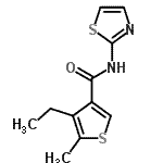 CAS 登录号：775299-49-5， 4-乙基-5-甲基-N-(1,3-噻唑-2-基)-3-噻吩甲酰胺