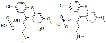 CAS 登录号：77602-64-3， (E)-2-氯-6-甲氧基-9-(3-二甲基氨基亚丙基)噻吨氢硫酸盐半水合物