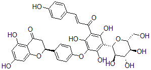 CAS#: 77782-91-3, (2S)-5,7-Dihydroxy-2-[4-[2,4,6-Trihydroxy-3-[(E)-3-(4-Hydroxyphenyl)Prop-2-Enoyl]-5-[(2S,3R,4R,5S,6R)-3,4,5-Trihydroxy-6-(Hydroxymethyl)Oxan-2-Yl]Phenoxy]Phenyl]Chroman-4-One