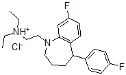 CAS#: 77795-97-2, Diethyl-[2-[8-Fluoro-5-(4-Fluorophenyl)-2,3,4,5-Tetrahydro-1-Benzazepin-1-Yl]Ethyl]Azanium Chloride